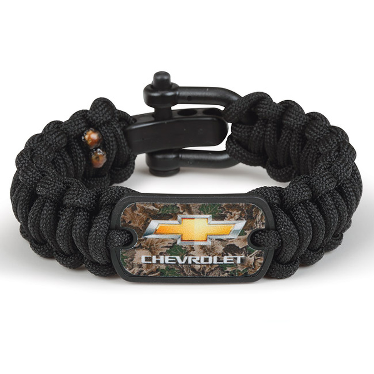 Chevrolet Black Survival Bracelet. Super Strong Military Issue 550# Paracord, Bowtie Logo